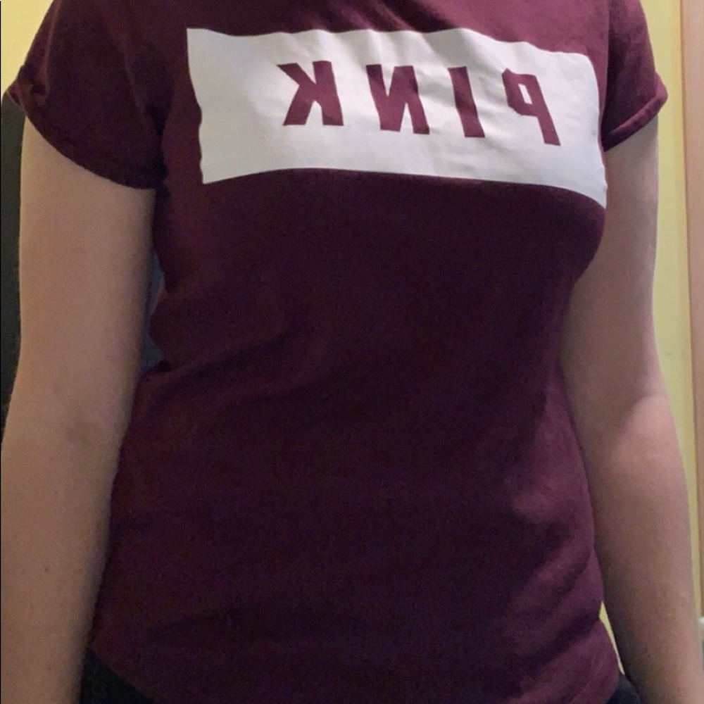 2/$10 VS Pink Maroon Shirt size M